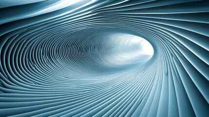 Obraz premium Futuristic Abstract Tunnel with Flowing Curves and Blue Gradient Lighting
