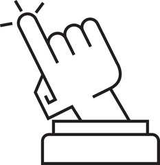 Hand Finger Trophy Line Icon