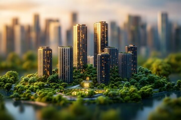 Obraz premium Sustainable Cityscape Envisioning Eco Friendly Urban Design for a Greener Future