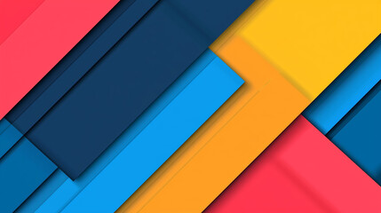 Colorful Abstract Geometric Background with Overlapping Shapes and Bold Primary Colors
