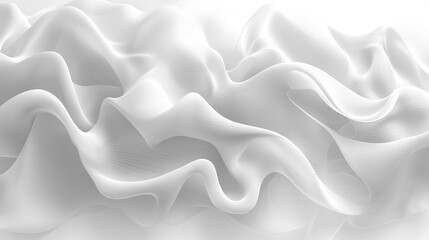 Fototapeta premium ** Abstract White Wavy Background with Smooth Flowing Lines and Soft Texture in Minimalistic Style