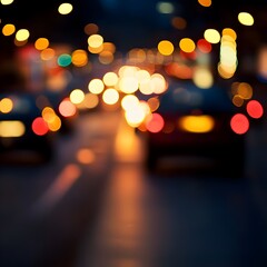 Mesmerizing Abstract Bokeh Lights in Vibrant City Traffic Background