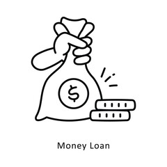 Money Loan Outline isometric stock illustration. EPS File stock illustration