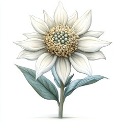 Detailed Illustration of an Edelweiss Flower