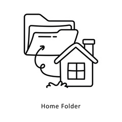 Home Folder Outline isometric stock illustration. EPS File stock illustration