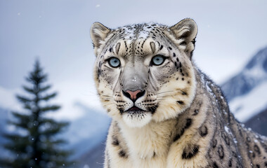 Naklejka premium snow leopard portrait