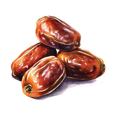 Date fruit watercolor clipart illustratration