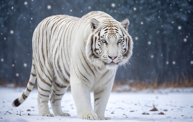 white tiger in snow