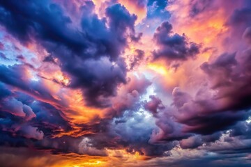 Close-Up Twilight sky with colorful and cloudy from storm coming