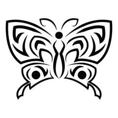 line art of butterfly in black and white