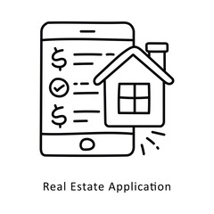 Real Estate Application Outline isometric stock illustration. EPS File stock illustration