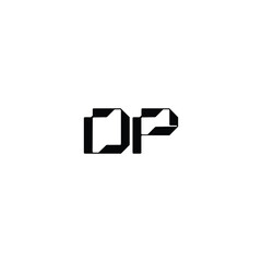 DP monogram logo design letter text name symbol monochrome logotype alphabet character simple logo