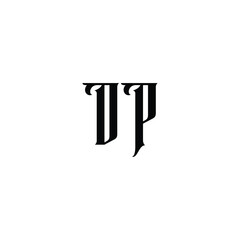 DP monogram logo design letter text name symbol monochrome logotype alphabet character simple logo