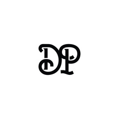 DP monogram logo design letter text name symbol monochrome logotype alphabet character simple logo