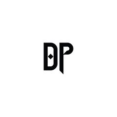 DP monogram logo design letter text name symbol monochrome logotype alphabet character simple logo