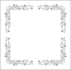 Fototapeta premium Elegant vector decorative frame, vegetal ornamental frame with berries, decorative border, corners. Isolated vector illustration. 