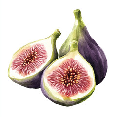 Devils fig fruit watercolor clipart illustratration