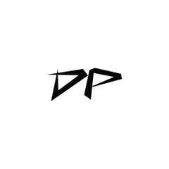 DP monogram logo design letter text name symbol monochrome logotype alphabet character simple logo