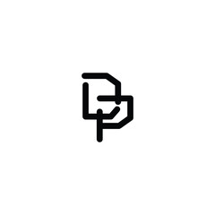DP monogram logo design letter text name symbol monochrome logotype alphabet character simple logo
