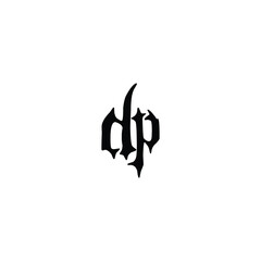 DP monogram logo design letter text name symbol monochrome logotype alphabet character simple logo