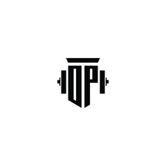 DP monogram logo design letter text name symbol monochrome logotype alphabet character simple logo