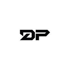 DP monogram logo design letter text name symbol monochrome logotype alphabet character simple logo