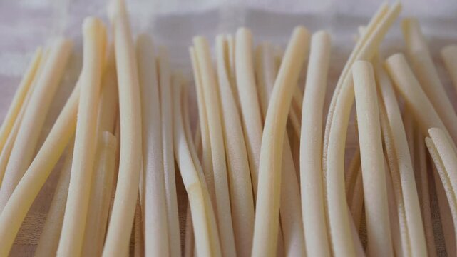 Italian pasta maccheroni ready for cooking