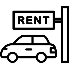 Car Rent Line Icon