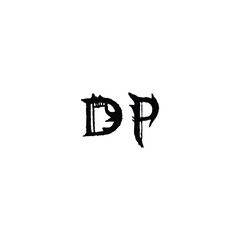 DP monogram logo design letter text name symbol monochrome logotype alphabet character simple logo