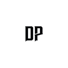 DP monogram logo design letter text name symbol monochrome logotype alphabet character simple logo