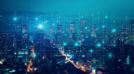 Fototapeta premium internet-connected wireless city