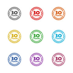 Obraz premium 30 years experience icon isolated on white background. Set icons colorful