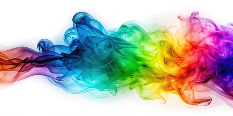 Fototapeta premium Colorful abstract smoke art on white background