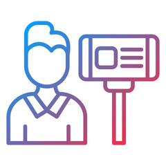Male Vlogger Vector Icon Style