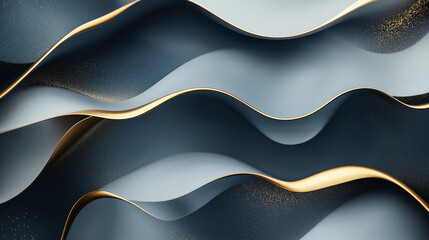 Black and Gold Luxury 3D Background with Organic Abstract Details