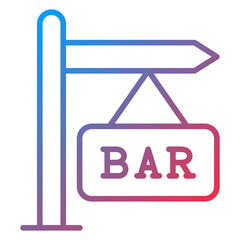 Bar Sign Vector Icon Style