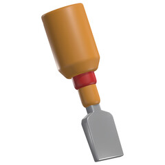 Chisel 3D Construction icon with Transparent Background