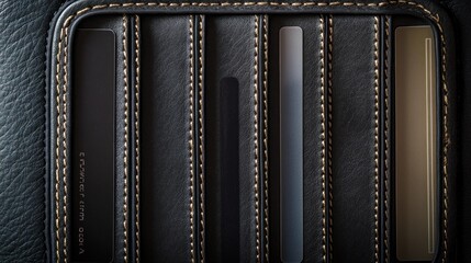 A close-up view of a sleek cardholder with multiple slots for cards.