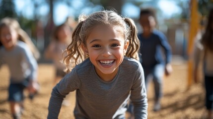 Inspiring imagery happiness - Joyful Children Playing Together Outdoors