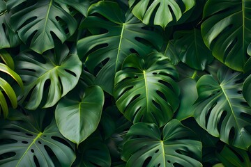 Fototapeta premium A close up of a bunch of green leaves