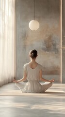 Fototapeta premium Inspiring imagery happiness - Minimalistic Yoga for Inner Happiness and Peace
