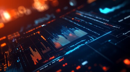 Obraz premium Purple digital sound wave, abstract visualization of audio frequencies in motion