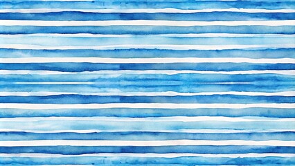 Long shot blue watercolor stripes seamless pattern
