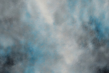 Abstract textured gray and light blue watercolor paint on canvas. Suitable for background