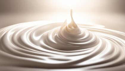 A swirl of smooth, creamy vanilla-like texture with soft curves and highlights, giving a rich, luxurious appearance. AI generated.