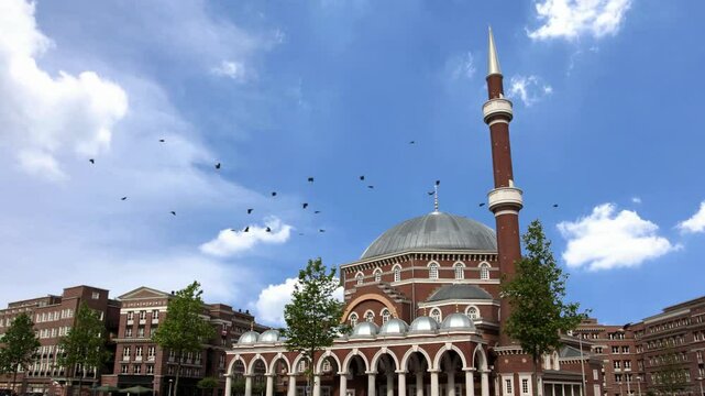 Stunning view of the beautiful Mosque, showcasing its breathtaking architecture and intricate design. beautiful architectural mosque of the world. Grand mosques in Muslim world. Largest mosque. Islam