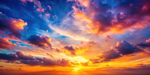 Obraz premium Colorful sunset sky with clouds