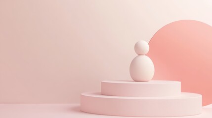 Abstract white sculpture on pink, a study in modern minimalist design and vibrant color contrast