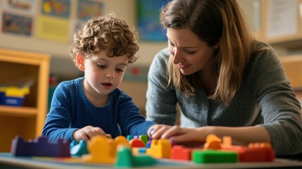 Child Engaged with Autism-Friendly Toys