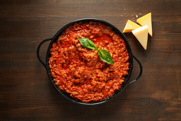 Bolognese sauce, concept of tasty and delicious food